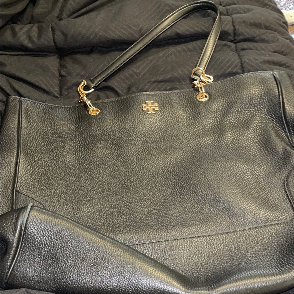 Tory Burch Black Tote with Gold Hardware